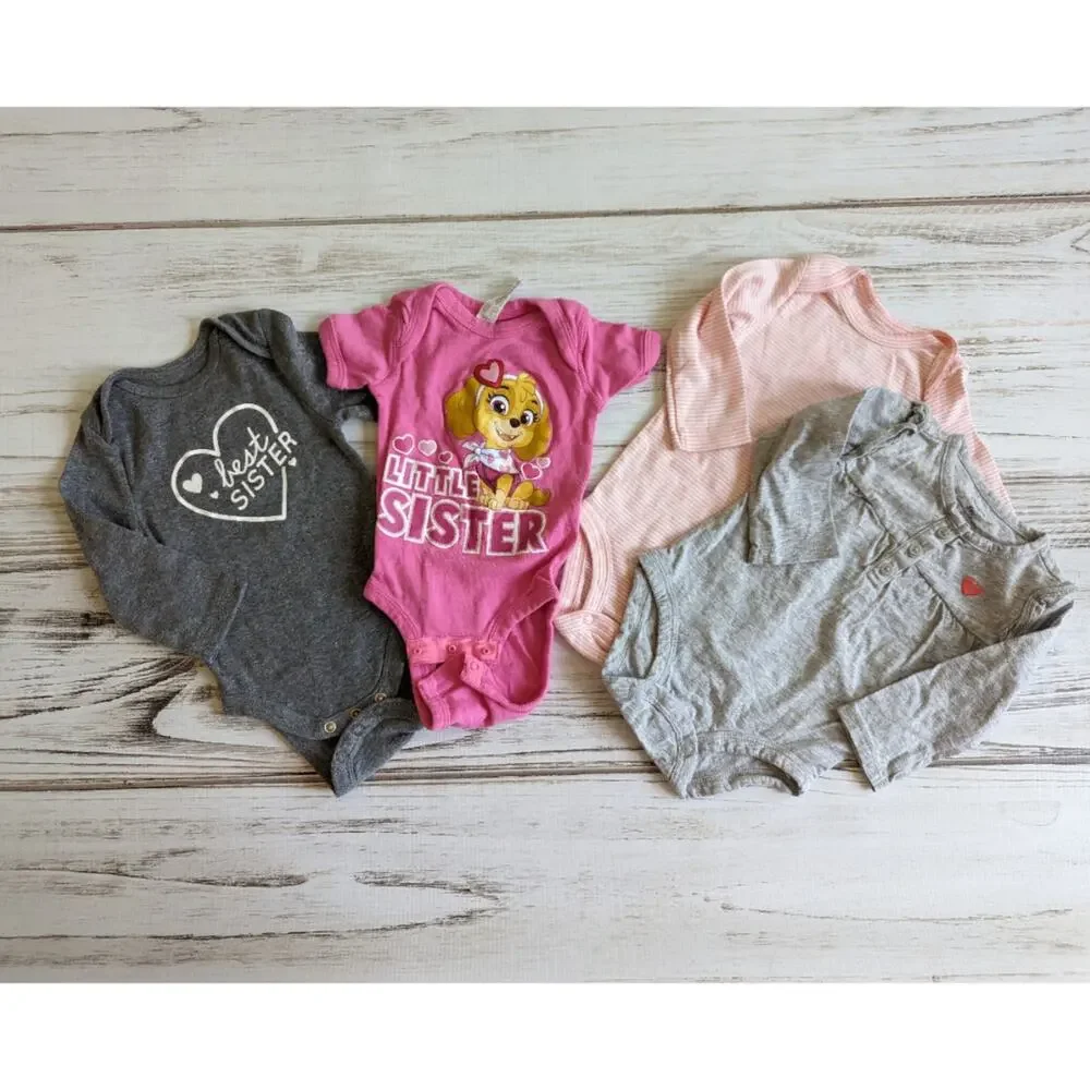 Little Sister 4 piece onsie bundle sz 6 Months